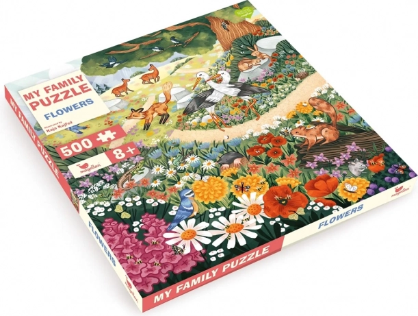 Familiepuzzel Bloemen en bosdieren 500 stukjes