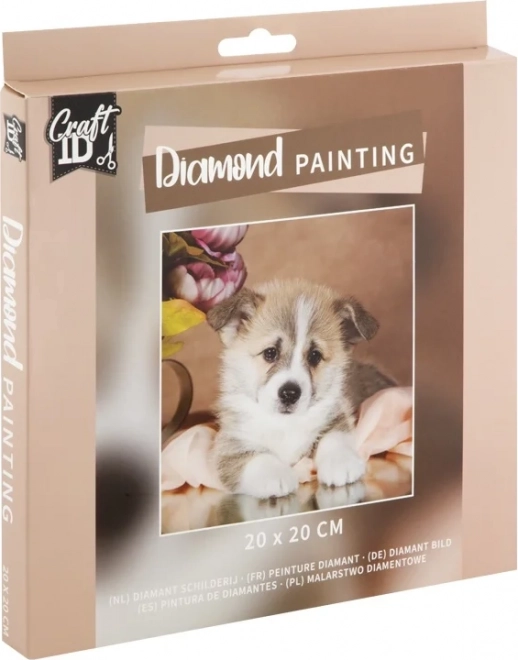 GRAFIX Diamantschilderij Schattige Puppy 20x20cm