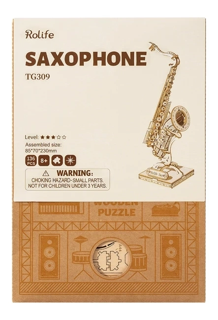 Saxofoon - 3D houten bouwpakket