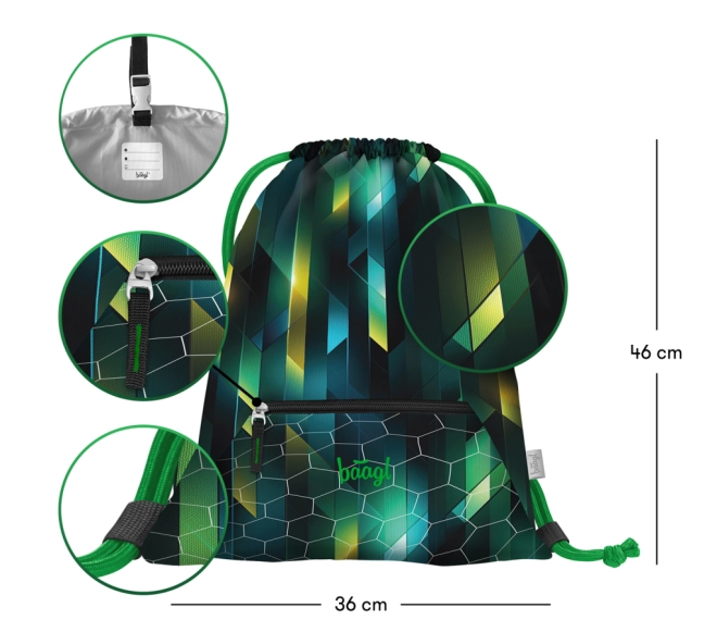 Gymsack met vak en etui in hetzelfde design