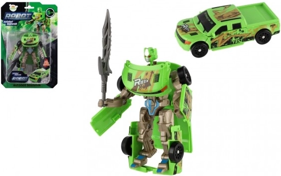 Transformerende auto naar robot 14 cm – groen kunststof model