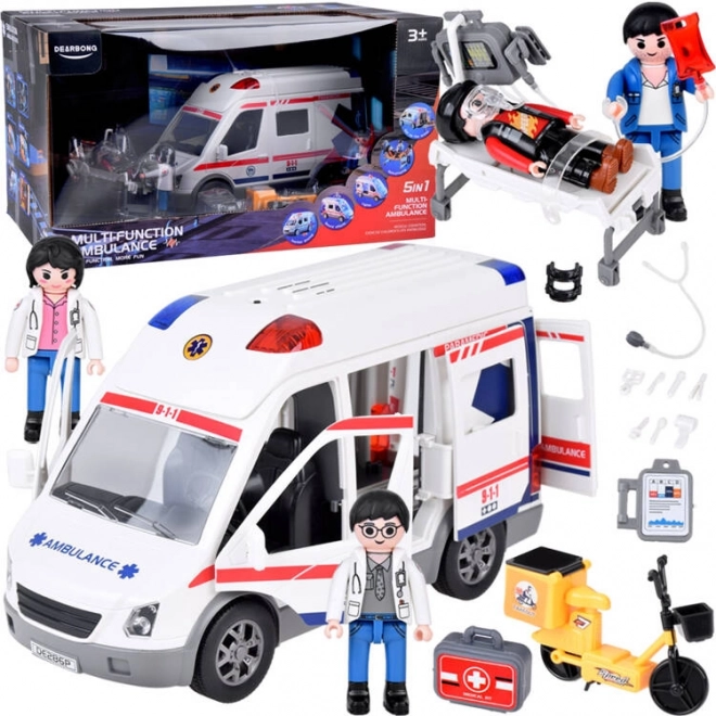 Interactieve figuren Ambulance brancards licht- en geluidsset ZA5456