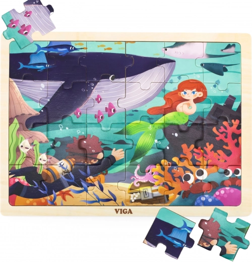 Houten puzzel VIGA – Geheimen van de zee, 24 stukjes