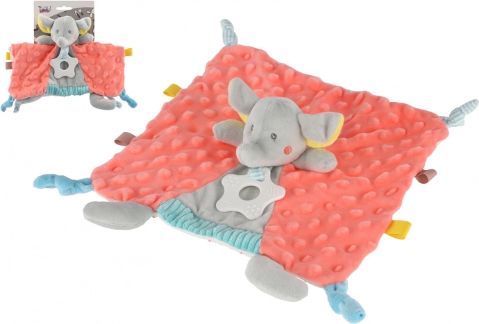 knuffeldoekje olifant 25 × 25 cm met bijtring
