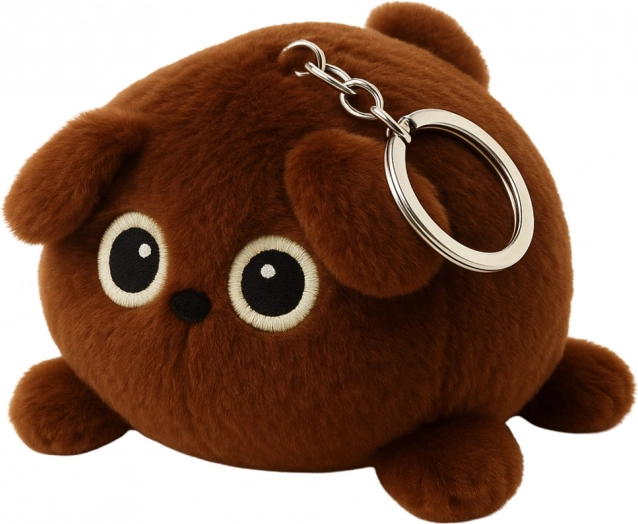 Bruine pluchen beren-hanger 9 cm
