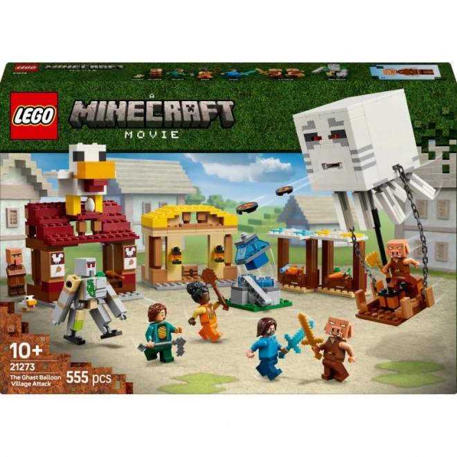 LEGO Minecraft 21273 Aanval van de Ghast-ballon op het dorp