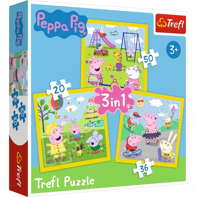 Puzzel 3v1 - Peppa Pig