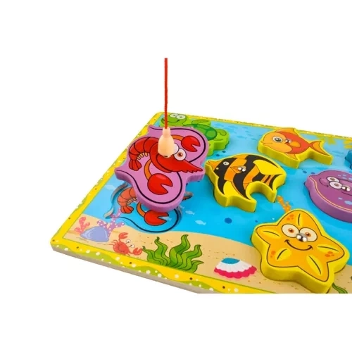 Houten magnetisch visspel