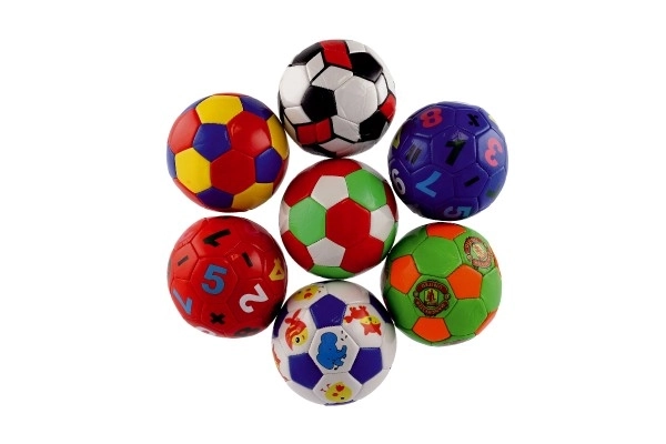 Kleine junior voetbalbal opgeblazen gestikt 15cm leer in netzak