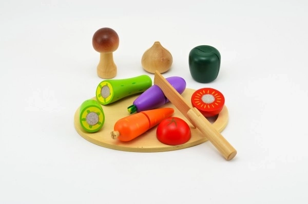 Groenten snijden met houten plank 16st 21,5x15x7cm in doos 24m+