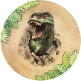 Papieren borden met dinosaurussen 22,5 cm, 6 stuks