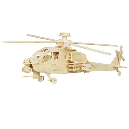 Woodcraft Houten 3D puzzel Apache helikopter
