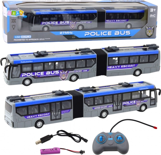 RC-politiebus met LED-lampen grijs 1:32