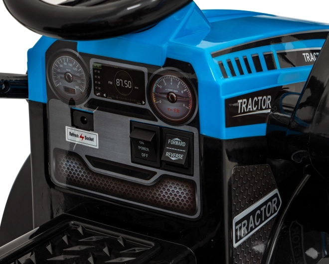 Kinder elektrische tractor met schuifblad – Blauw