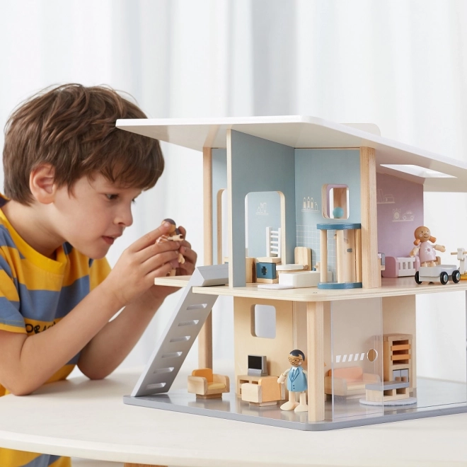 Houten poppen voor het poppenhuis