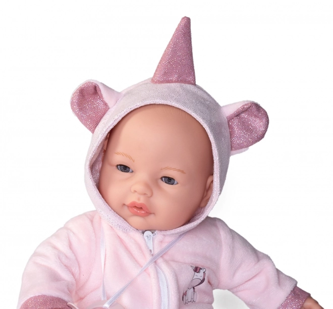Antonio Juan 14362 BIMBA - knipperende pop baby met geluiden en zacht stoffen lichaam - 37 cm