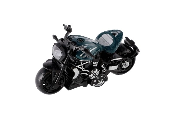 Motorfiets metaal/kunststof 10cm op terugtrekmechanisme mix kleuren