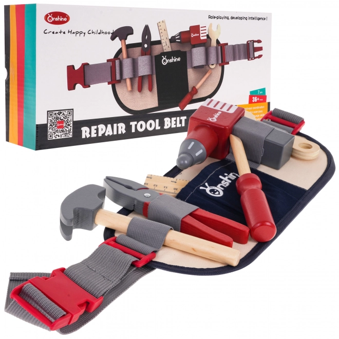 Houten gereedschap met riem voor kinderen 3+ Kleine klusjesman set