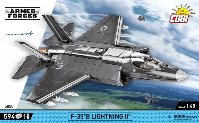Model van de gevechtsvliegtuig F-35B Lightning II van blokken