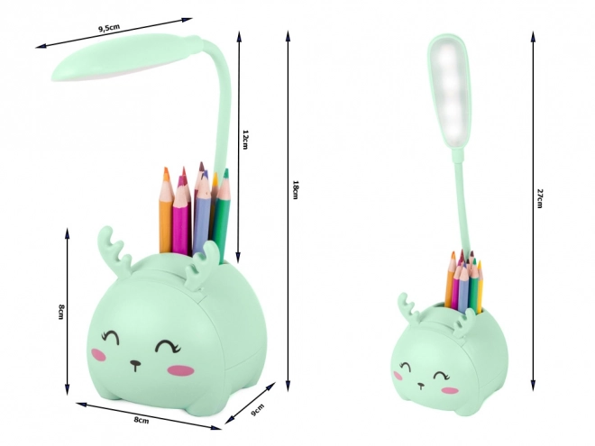 Kinder nachtlampje usb organizer telefoonstandaard voor lezen wetenschap – Groen