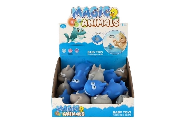 Schattig haaitje verlicht in het water plastic 6cm op batterijen mogelijkheid twee kleuren
