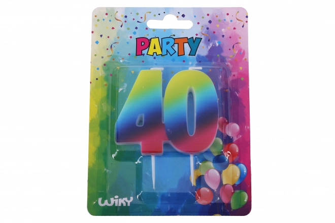Feest kaars nummer 40 Regenboog