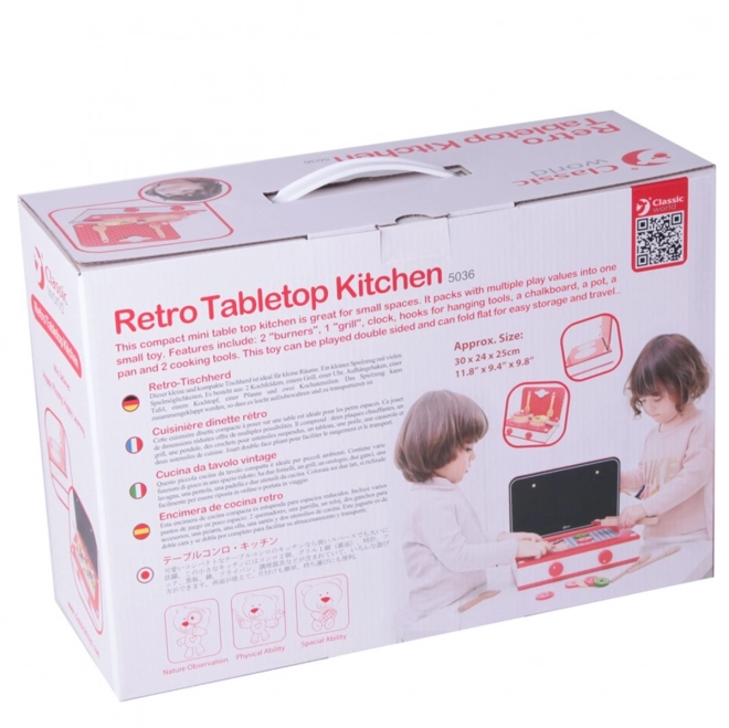 Houten Keuken 2-in-1 met Grill en Fornuis voor Kinderen 22dlg