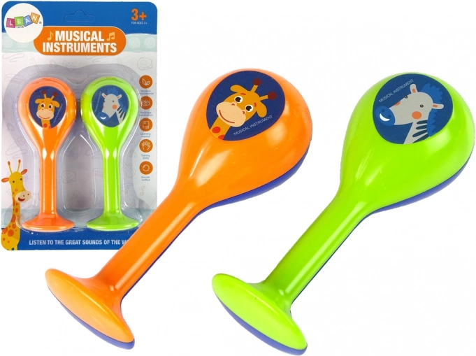 Set van twee rammelaars dieren voor kinderen
