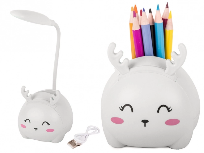 Kinder nachtlampje usb organizer telefoonstandaard voor lezen wetenschap – wit