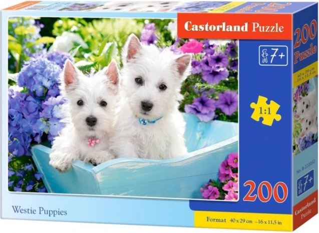 Puzzel 200 stukjes – Westie-puppy’s