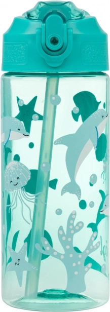 Tritan fles met rietje oceaanwereld 500 ml