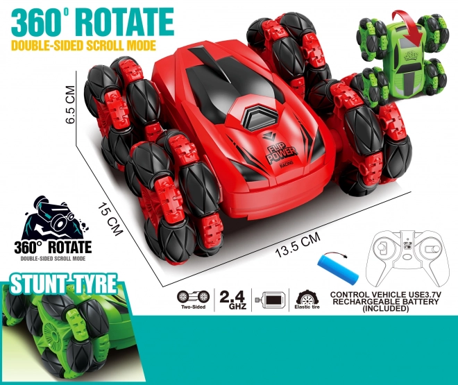 Woopie Leuk RC auto met 360° stunts en afstandsbediening 2,4 GHz