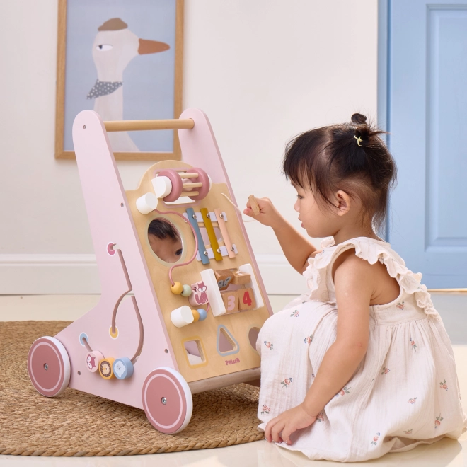 Houten loopwagen