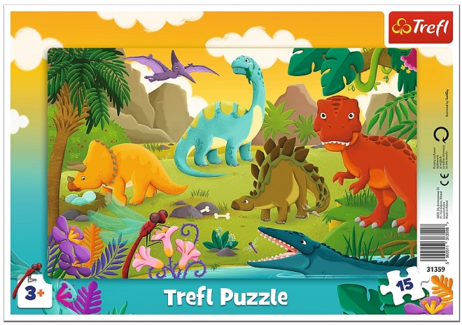 TREFL Puzzel Dinosauriërs 15 stukjes