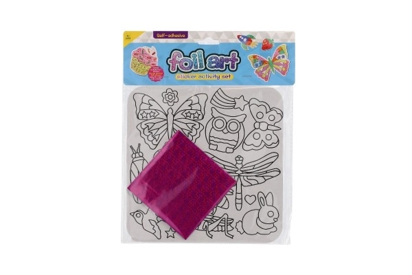 Creatieve set met glinsterfolieplaatjes van dieren