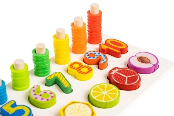 Houten educatief speelgoed met cijfers en fruit