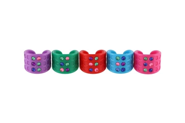 Creatieve ringen set van kunststof in doosje 12x21x3,5cm 12 stuks in doos