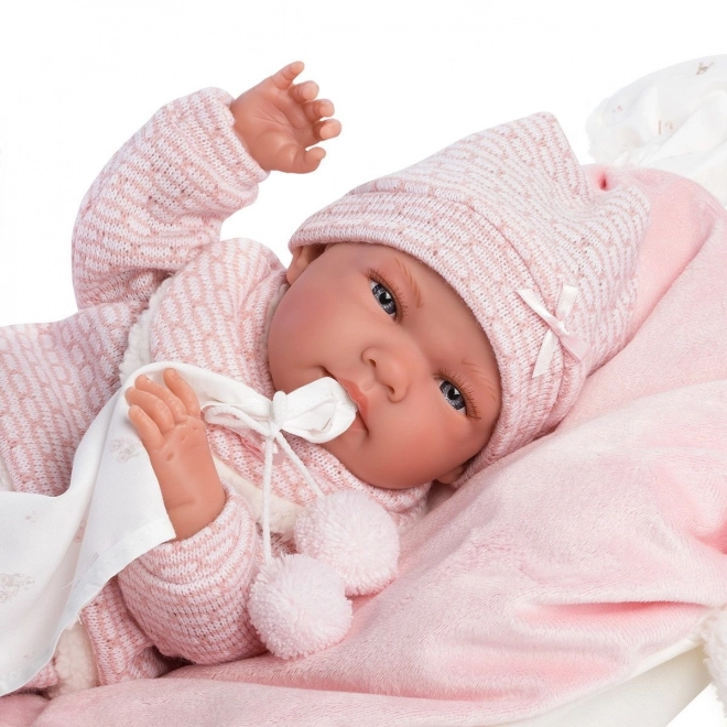 Llorens 73860 PASGEBOREN MEISJE - realistische babypop met volledig lichaam van vinyl - 40 cm