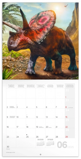 NOTIQUE Notitiekalender Dinosauriërs 2025, 30 x 30 cm