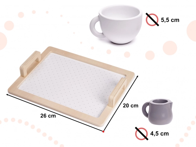 Houten theeset voor kinderen met servies