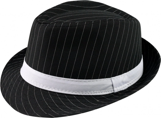 Gestreepte zwarte fedora-hoed voor volwassenen