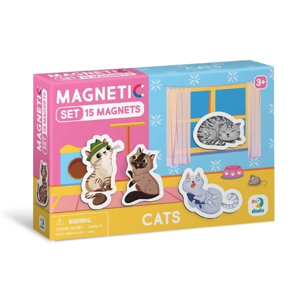 Magneetjes Katten 15 stuks in doosje 17x11x3cm