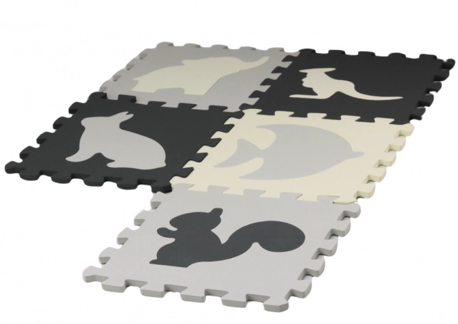 Zacht puzzel Contrasterende mat Educatief schuim EVA grijs 28 stuks.