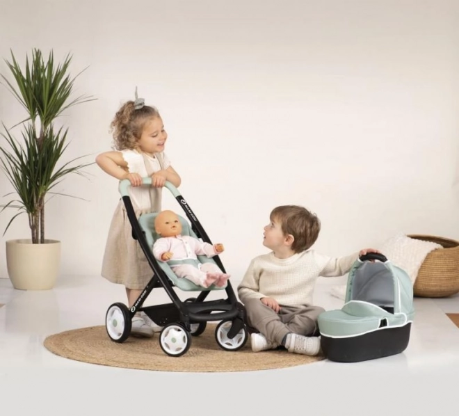 Gecombineerde poppenwagen Maxi Cosi groene-grijze