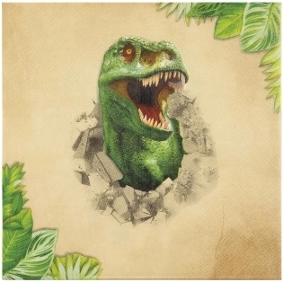 Papieren servetten met Dino-motief, 12 stuks