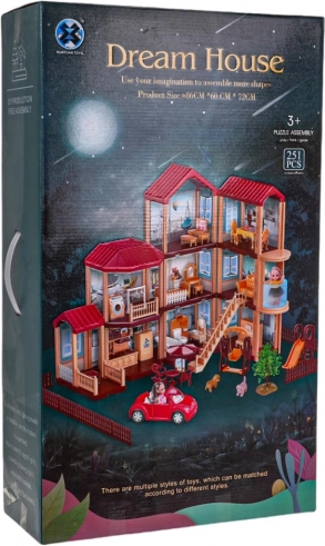 Mega magisch poppenhuis met accessoires, 251 onderdelen