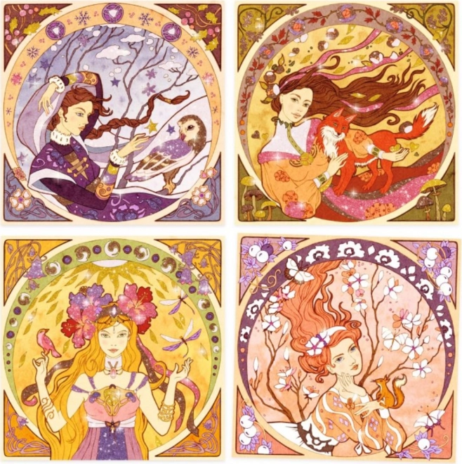 Glanzend zandstralen - Illustraties geïnspireerd door Alfons Mucha