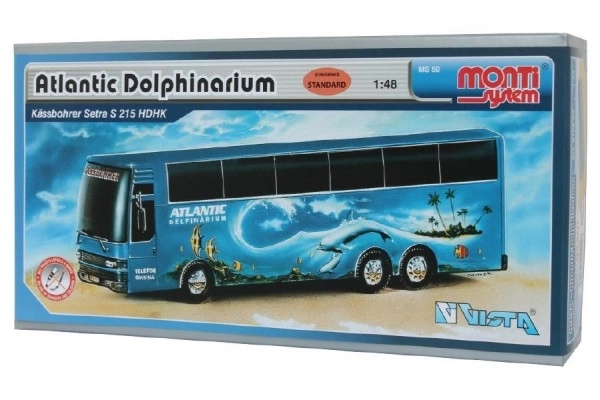 Modelbouwset Monti Systeem MS 50 Atlantic Dolphinarium Bus 1:48 in doos 31,5x16,5x7,5cm