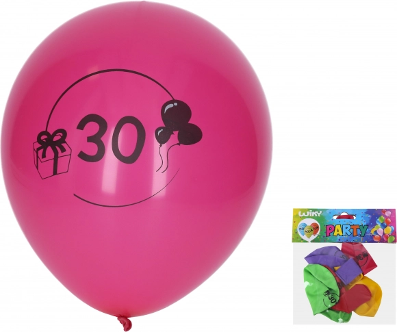 Opblaasballonnen 30 cm met nummer 30 – set van 5 stuks
