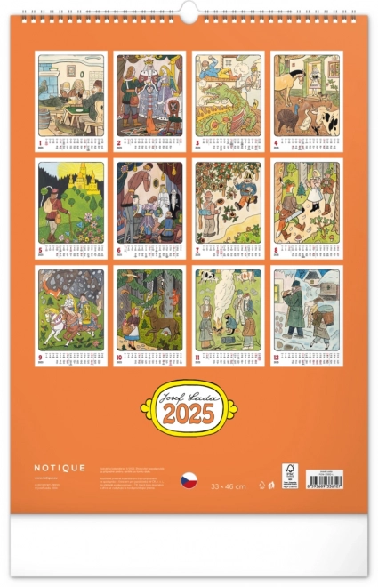 Muurkalender Josef Lada 2025, 33 × 46 cm